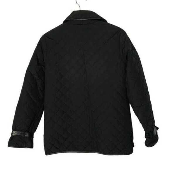 Coach Black Quilted Signature Snap Leather Trim Jacket S - Picture 2 of 3